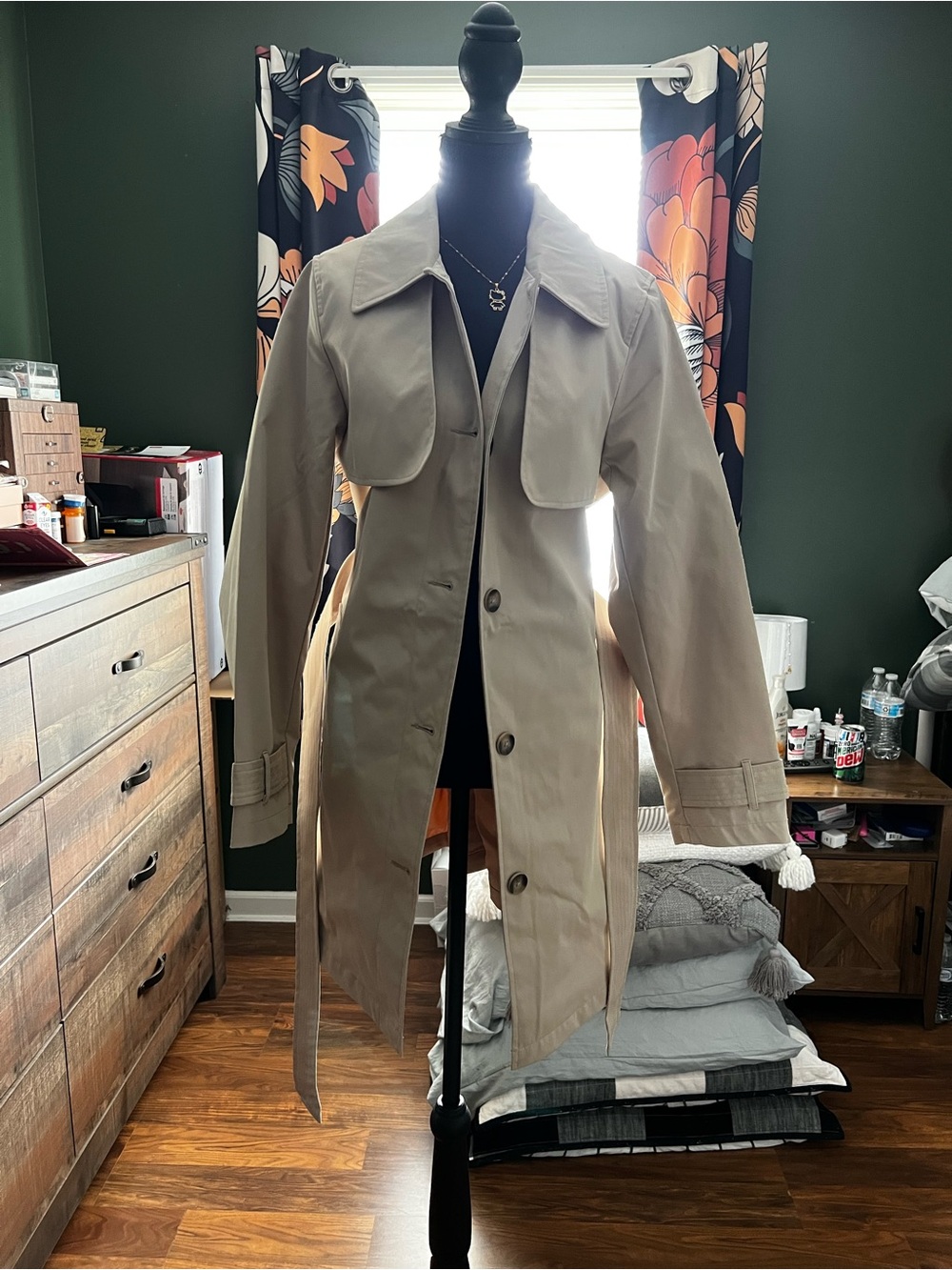 Time and Tru Beige Trench Coat